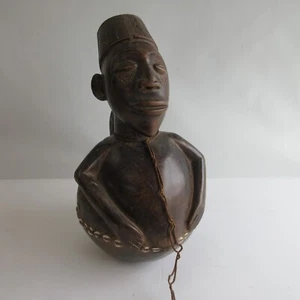 African Mangbetu Large Container Hand Carved pitcher / vessel Congo Sudan - Picture 1 of 21