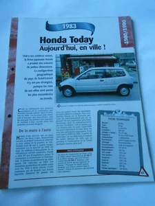 Honda Today 1983 Fiche Technique Auto - Picture 1 of 1