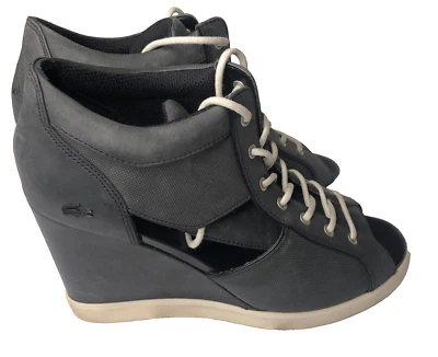 Zapatillas deportivas Lacoste Bernelle Peep 2 gris cuña con cordones talla 8 Foto 1 de 4