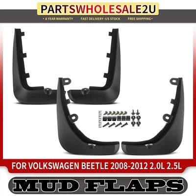 Protectores contra salpicaduras guardabarros diestro y derecho 4 piezas para Volkswagen Beetle 2008-2012 convertible Foto 1 de 4