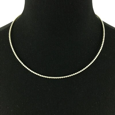 Collar de plata de ley con eslabones de cuerda trenzada MILOR - 18" elegante corte brillante Foto 1 de 4