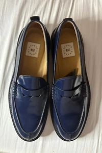 NEW IN BOX George Brown Bilt Fulton Pennylane Blue Leather Loafers Size 10M - Picture 1 of 6