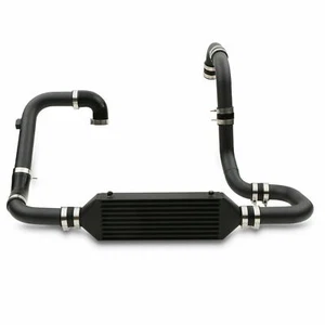 BLACK ALUMINIUM FRONT MOUNT INTERCOOLER FMIC KIT FOR AUDI A3 8L 1.9 TDI 97-03 - Afbeelding 1 van 8
