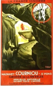 Original vintage poster COURNIOU GROTTES DEVEZE FRANCE c.1935 - Picture 1 of 1