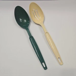 Vintage EKCO 2 nylon plastica mandorla beige/verde - Foto 1 di 5