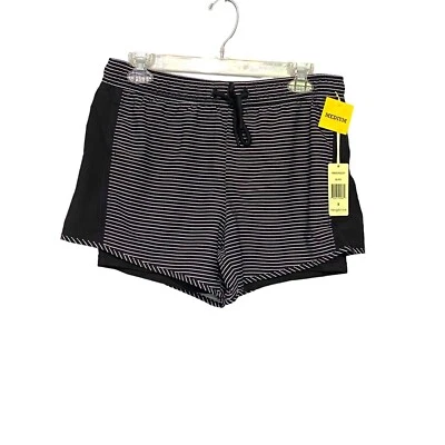 Pantalones Cortos Tangerine Blanco y Negro Rayas Cintura Elástica Para Mujer Talla Mediana Nuevos con Etiquetas Foto 1 de 4