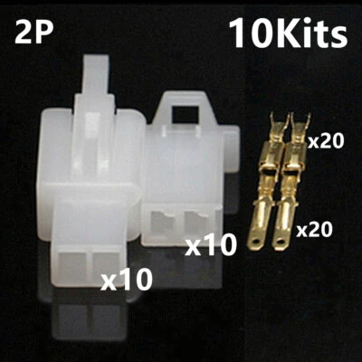 10sets Electrical wire Connector 2P Male Female Motorcycle terminal plug 2.8mm - Image 1 of 2