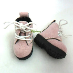SHP187PNK Mimiwoo 1/6 Bjd Neo Blythe Momoko Obitsu Muñeca Zapatos Botas Terciopelo ROSA - Imagen 1 de 4