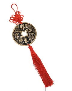 Chinese Feng Shui Copper Ancient Coin Car Hanging Ornaments Tassel Pendant 1pc - Imagen 1 de 10