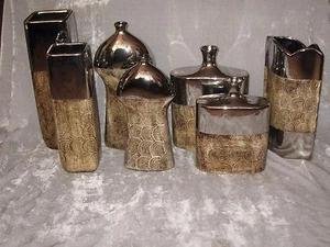 Decorative Vase Flowers Bouquet Hand Blown Glass Swirls Uniquely Shaped NEW! - Picture 1 of 27