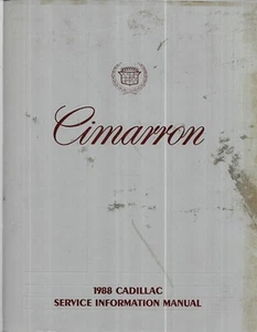 1988  Cadillac Cimarron  Service Information Manual - Picture 1 of 1