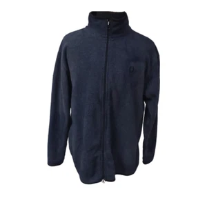 Ruff Hewn Well Worn Mens Large Blue Full Zip Long Sleeve Fleece Logo Jacket - Picture 1 of 13