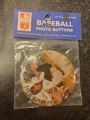 Vintage 1978 Willy Mays Baseball Hall Of Fame 3" Round Pin New/Sealed Rare - Image 1 of 3