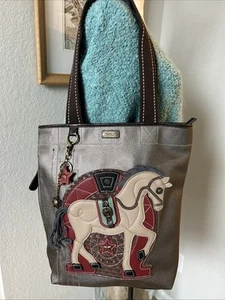 Chala Handtaschen Pferd Alltag Zip Beuteltasche Schultertasche Kunstleder 3D verziert - Bild 1 von 12