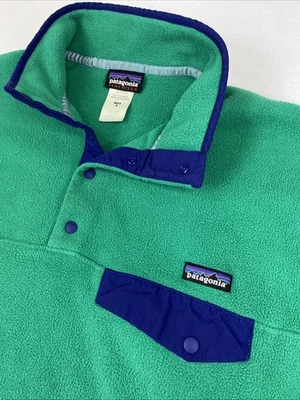 Patagonia Synchilla Fleece Snap-T Pullover Mens M Emerald Green Blue Jacket - Image 1 of 4