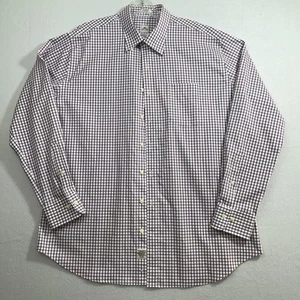 Peter Millar Oxford Hemd Herren Gr. XL Pflaume Weiß Kariert L/S Nanolux Button Down - Bild 1 von 11