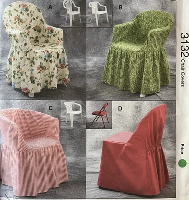 Kwik Sew 3132 Chair Cover Patio Folding Slipcover Décor sewing pattern UNCUT - Image 1 of 3