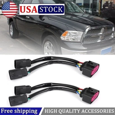 Arnés de conversión 2 piezas para Dodge Ram 09-18 carcasa cuádruple a faro proyector Foto 1 de 4