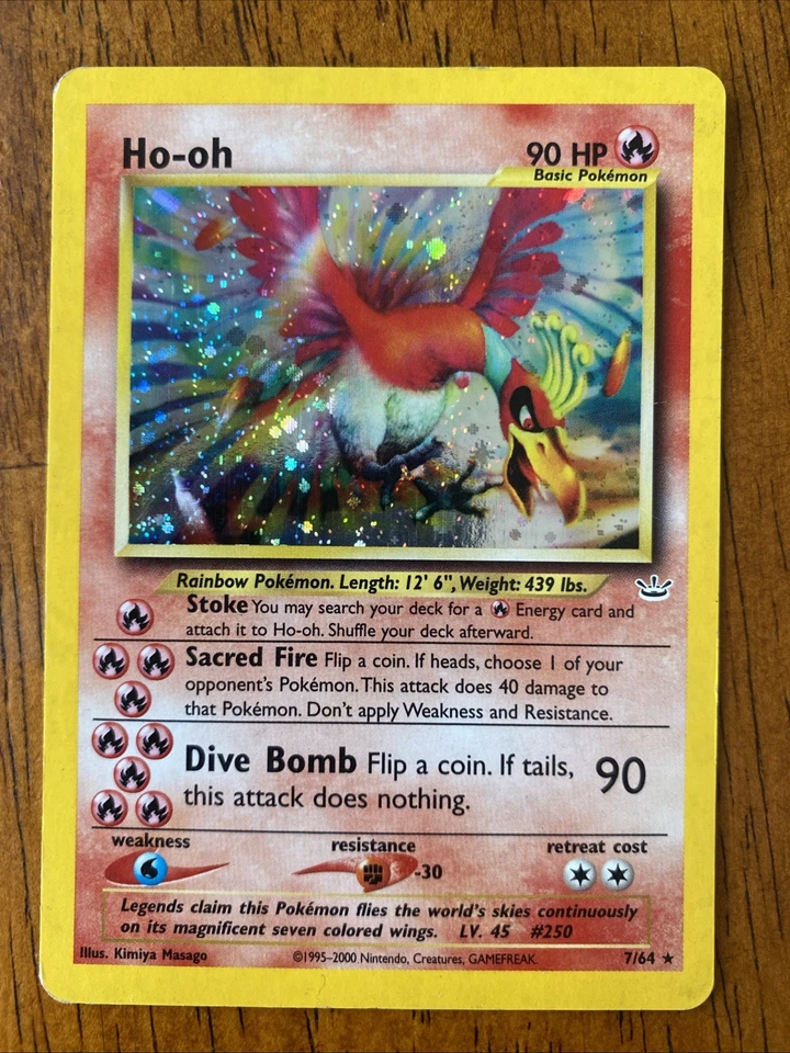 Pokémon Ho-Oh Double Holo Neo Revelation 7/64 - Image 1 of 4