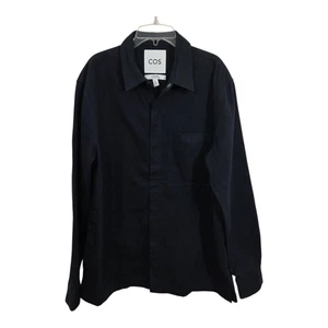 COS Men's Shirt Jacket Shacket Cotton Utility Navy Blue Modern Size Medium - Picture 1 of 10