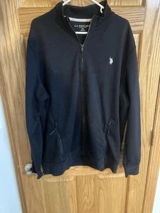 U.S. Polo Assn. Schwarze Langarm Sport Bomberjacke Herren Größe 2XL - Bild 1 von 5