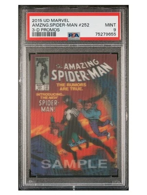 2015 Marvel Upper Deck 3D Sample Promo Lenticular Spider-Man 252 PSA 9 - Image 1 of 3