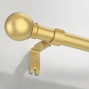 Gold Curtain Rods for Windows 66 to 120 inches, 1 inch Diameter Heavy Duty Wi... - Picture 1 of 6