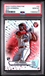 2023 Topps Pristine Ivan Herrera Refractor Red Refractor Rookie RC /5 PSA 10 - Bild 1 von 2