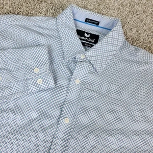 Buttercloth Algodón Helado Delgado Para Hombre Grande Blanco AOP Rendimiento Geométrico Abotonado - Imagen 1 de 6