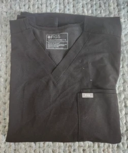 Figs Leon Mens XL Black 3 Pocket Scrub Top Shirt Style Technical FM1500 lkn euc - Picture 1 of 4