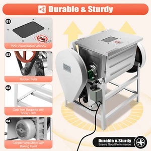 110V Dough Mixer Machine 30 QT 15KG Commercial Electric Flour Meat Mixing Mixer - Picture 1 of 10
