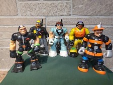 1998 2000 Mattel Fisher Price RESCUE HEROES 6" Inch Lot of 5 EUC