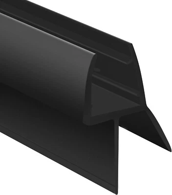 Black Shower Seal Strip | 4 to 6mm Glass | Up to 20mm Gap | Bath Screen Door