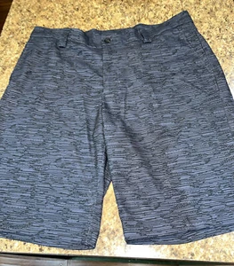 Slazenger Golf Shorts Men's Size 34 Flat Front Charcoal Gray\Black Poly\Spandex - Picture 1 of 7