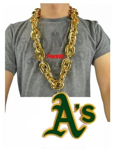 Oakland Athletics MLB Fan Chain Necklace Foam 2 in 1 - Picture 1 of 5