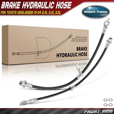 2x Linha de mangueira hidráulica de freio dianteiro esquerdo e direito para Toyota Highlander 2001-2004 - Imagem 1 de 4