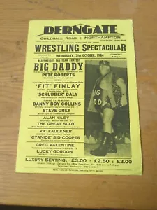 1984 WRESTLING FLYER PROGRAMME NORTHAMPTON DERNGATE BIG DADDY  - Picture 1 of 6