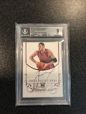 2012-13 Flawless Jonas Valanciunas Ruby Auto RC #16 Ruby #10/15 BGS 9 - Image 1 of 4