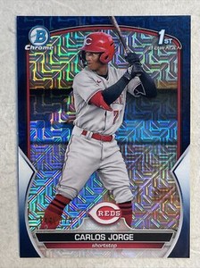 2023 Bowman Chrome Mega Mojo Navy Refractor BCP120 Carlos Jorge 144/175 Reds 🔥