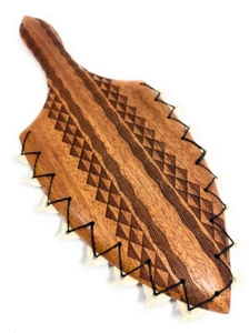 Alii Hawaiian War Club 15 inch w/ Etched Tribal Design - Made In Hawaii | #koa15 - Picture 1 of 1