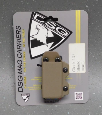 DSG Arms Tan IWB OWB Magazine Carrier for Glock 43 / Shield Mag Pouch Holder