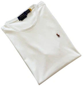Polo Ralph Lauren Men's Slim Fit Soft Touch Pima Cotton T-Shirt in White - Picture 1 of 5