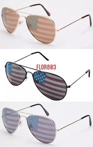 Pilotensonnenbrille US-Flagge Design Metallgestell Unisex - Bild 1 von 13