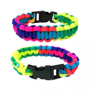 New Paracord Rope Bracelet Wristband Survival Camping Hiking Climbing Colored - Picture 1 of 6