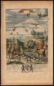 Antique Print-FALCON-HAWK-HERON HUNT-Barlow-1686 - Picture 1 of 1