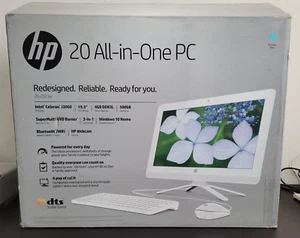 HP 20-C023W ALL-IN-ONE 19" Desktop PC 4GB RAM Intel Celeron - screen dmgd, parts - Picture 1 of 4