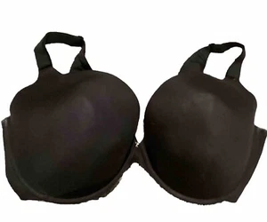 Cacique Bra Boost Plunge Satin Black Underwire Lane Bryant 46DDD BackSmoother - Picture 1 of 2
