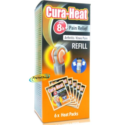 CURA-HEAT Cura Wärmepads Arthritis & Knie 6 Wärmepackung Mine 8H warme Schmerzlinderung