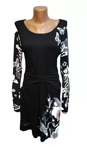 Desigual women's dress size L black white butterfly - Picture 1 of 14