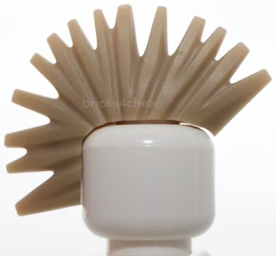 Lego Dark Tan Minifigure Spiked Hair Mohawk - Image 1 of 3